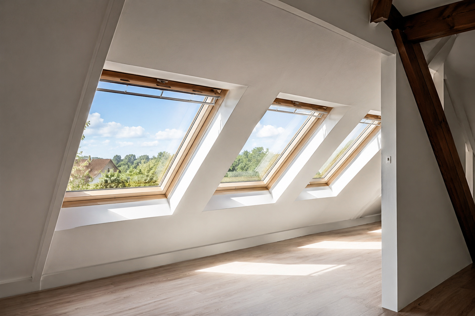 VELUX dakramen geplaatst in schuin dak